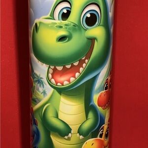 Colorful Dinosaur Themed Tumbler